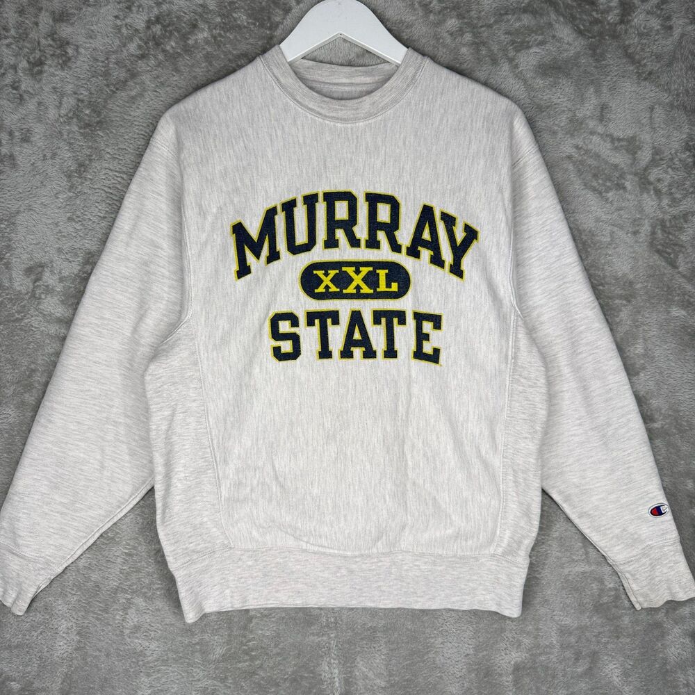 Vtg Murray State Sweatshirt Mens Small Champion Reverse Weave Y2K Heathered Gray